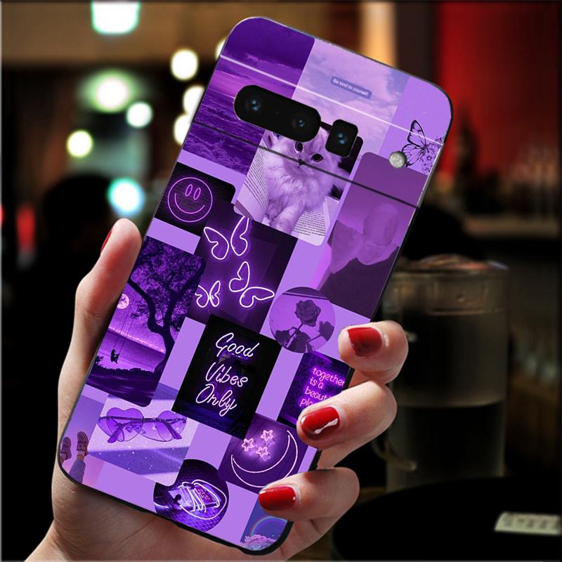 Phone Case For Google Pixel 10 9 Pro XL 9A 8 7 6 Pro Pixel 8A 7A 6A Pixel 8 7 6 5 Purple Aesthtic Case