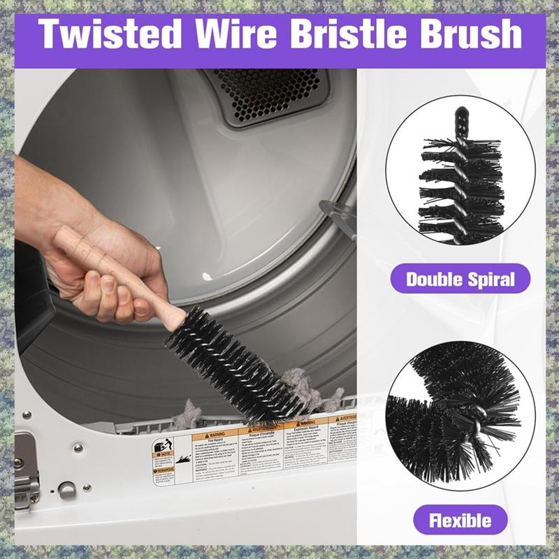 WON Dryer Vent Cleaner Kit & Dryer Lint Brush For Dyson V7 V8 V10 V11 V12 V15, Flexible Dryer Lint Remover Hose Attachment
