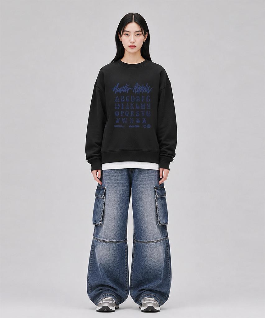 MONSTER REPUBLIC Class A Indigo Blue Sweatshirt Black_9136
