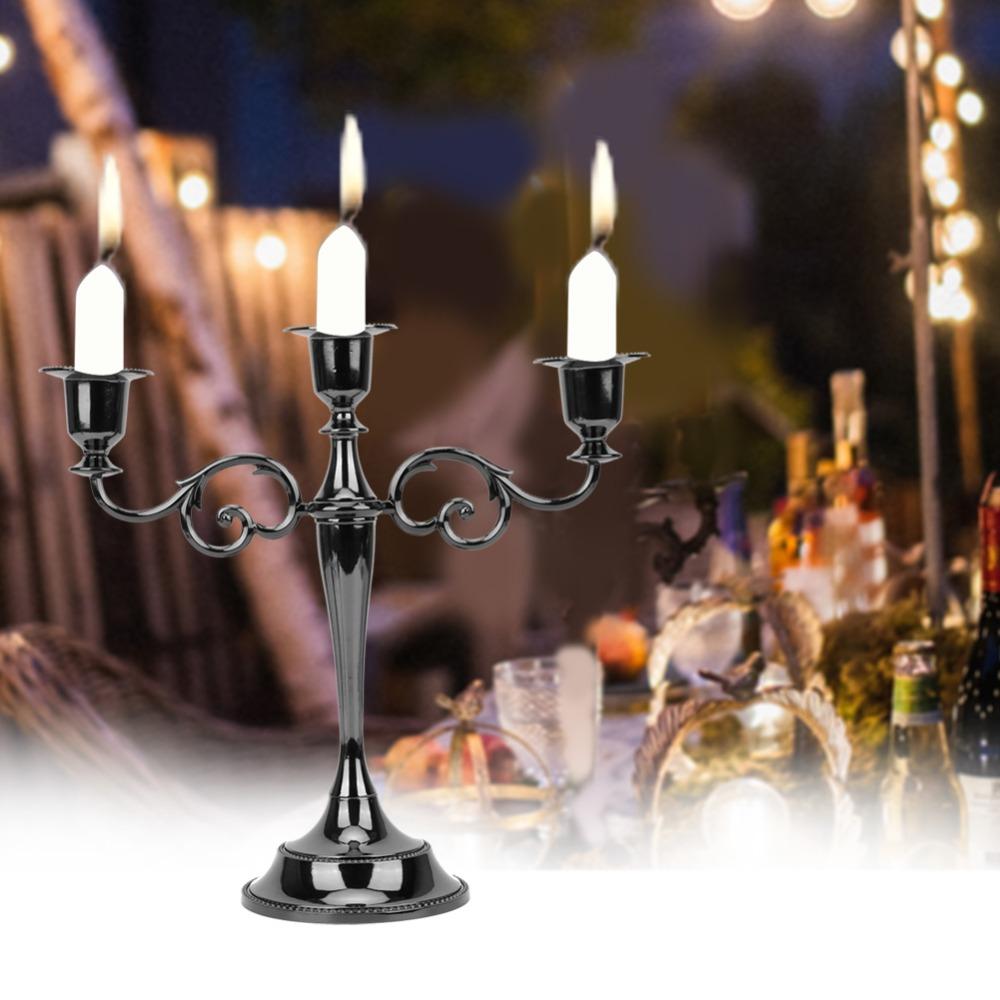 Metal Antique Metal Candle Holder Black Classic Indoor Ornament Hotel Indoor Layout
