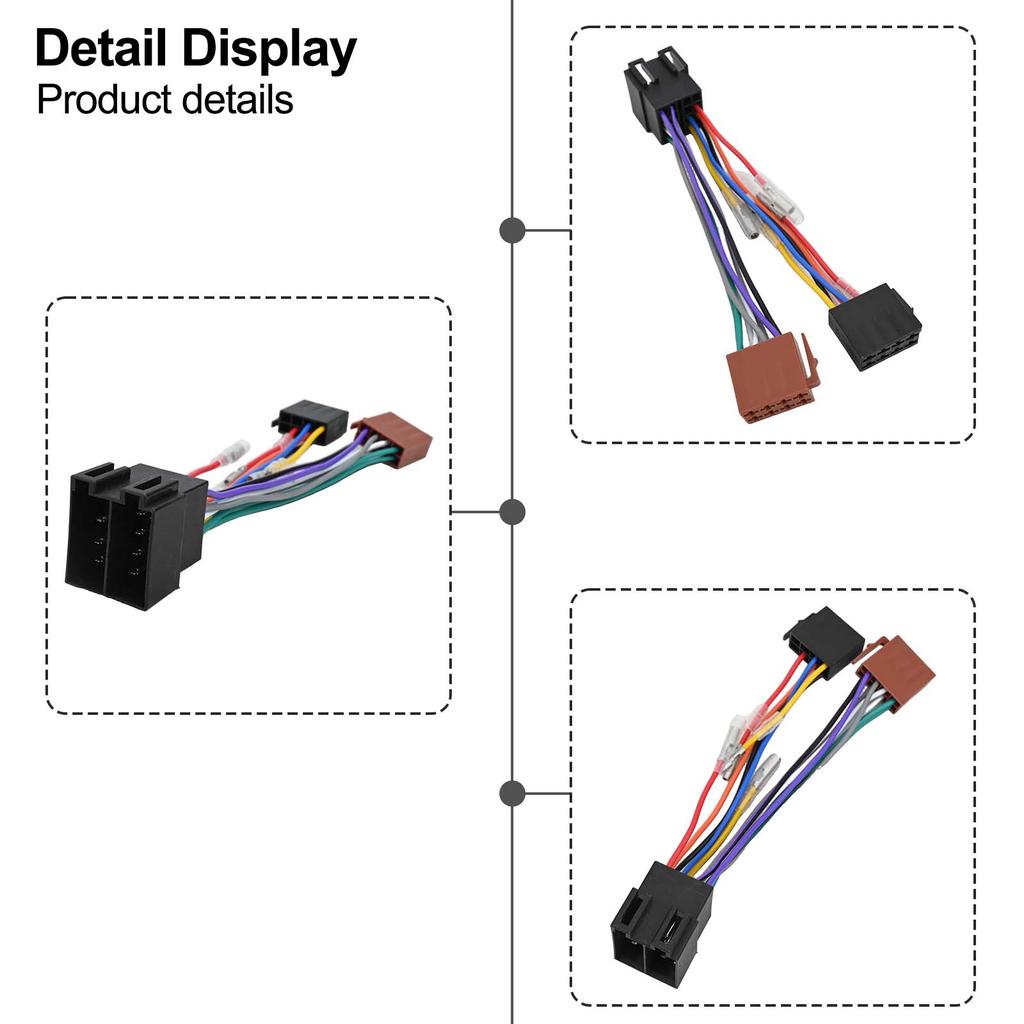 ISO Female To ISO Socket 16 Pin Radio Harness Adapter for Vehicle Audio Systems