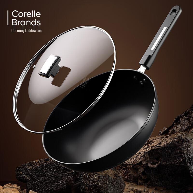 VISIONS Corning 32CM Zero-Coating Iron Wok