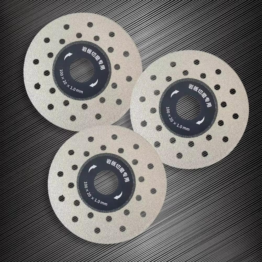 3pcs 100mm Diamond Cutting Blade For Stone Ceramic Porous Widened Rock Slabs Cutting Disc Slate Flat Grinding Cutting Blades