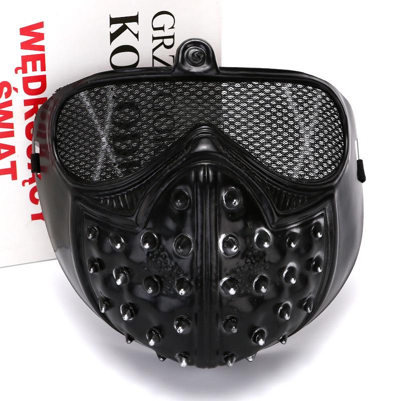 Máscara de Demonio Punk para Halloween - Máscara de Cosplay de Parca Influenciada por Watch Dogs 2 con Remaches