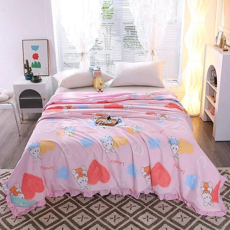 Summer Quilts Thin Air Confitioning Comforter Skin-friendly Home Office Nap Thin Blanket Quilted Bedspreads for Adults Kids