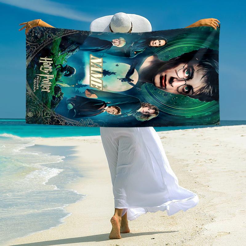 Personalized Harry Potter Adventure Beach Towel Microfiber Beach Towel Thin Absorbent for Beach Swimming Yoga Bath Sports. 0910268