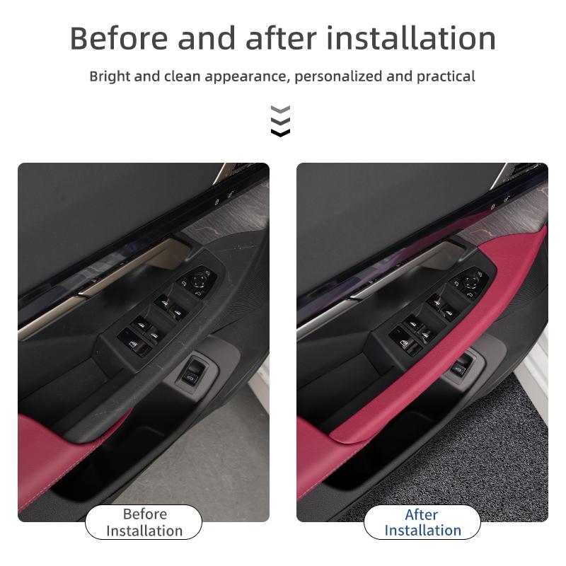 2025 Hot Car Interior Door Handle Protect Cover ABS Inner Door Pull Trim Decora Stickers For BMW 5 Series G60 2024 Auto Styling