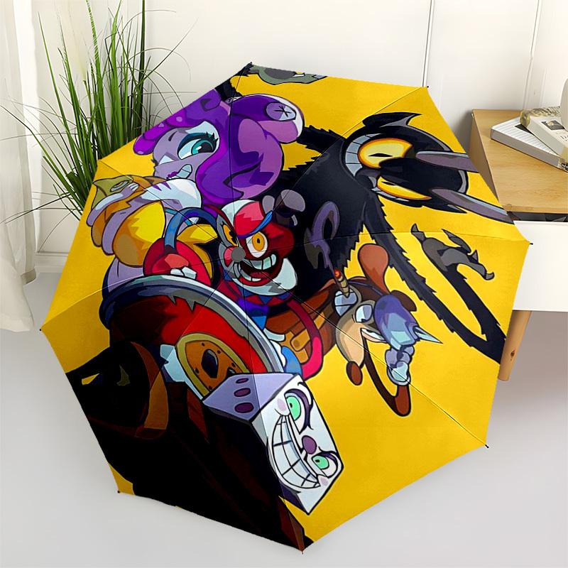 

1pc Shadow Man, Cha-Cha, and Chatterbox Outdoor Umbrella - Automatic Opening/Closing, Portable Tri-Fold Design, 8-Rib Iron Frame, Perfect Gift for Fan