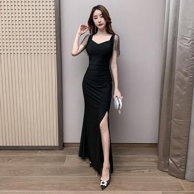 2025 Spring/Summer Women's Slim U-neck Backless Nightclub Dress