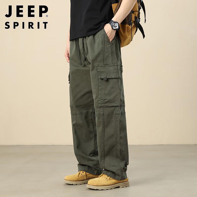 JEEP SPIRIT Men's Straight-Leg Cargo Casual Pants