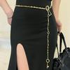 Exaggerated Irregular Beaded Chain With Alloy Key Lock Necklace For Women Jewelry Fashion Show Model Waist Accessory