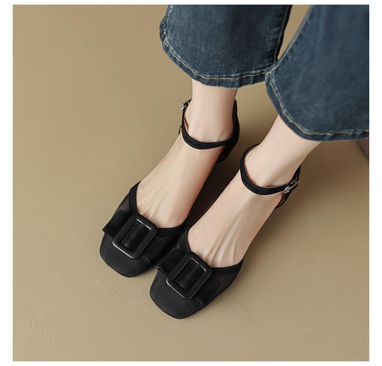 

Мода для офисной работы Обувь Bow Женская обувь Лето 2024 Квадратный каблук Низкий розовый сандалии Женщина Азиатский размер обуви Комфорт Тенденция 39 чёрный