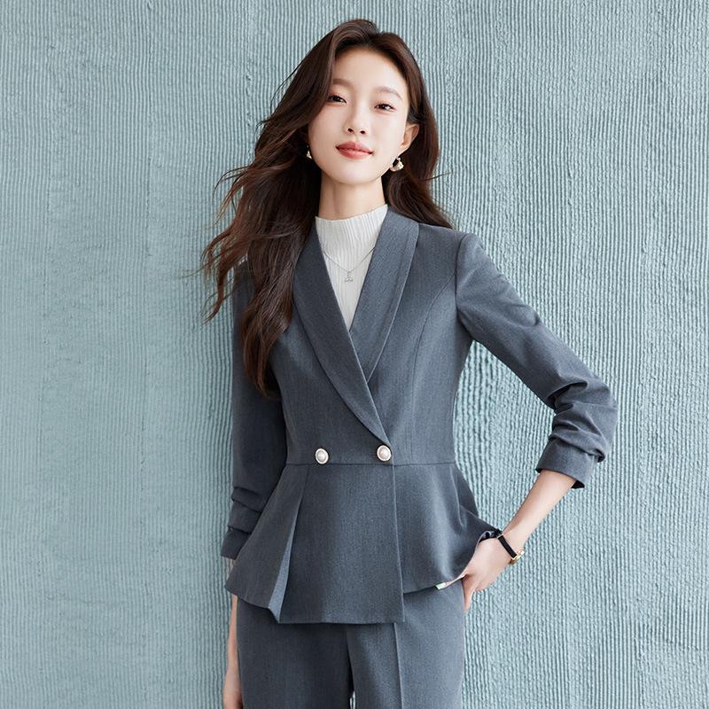 Elegant Professional Skirt Suit for Autumn & Spring - Ideal for Front Desk Managers & Interviews