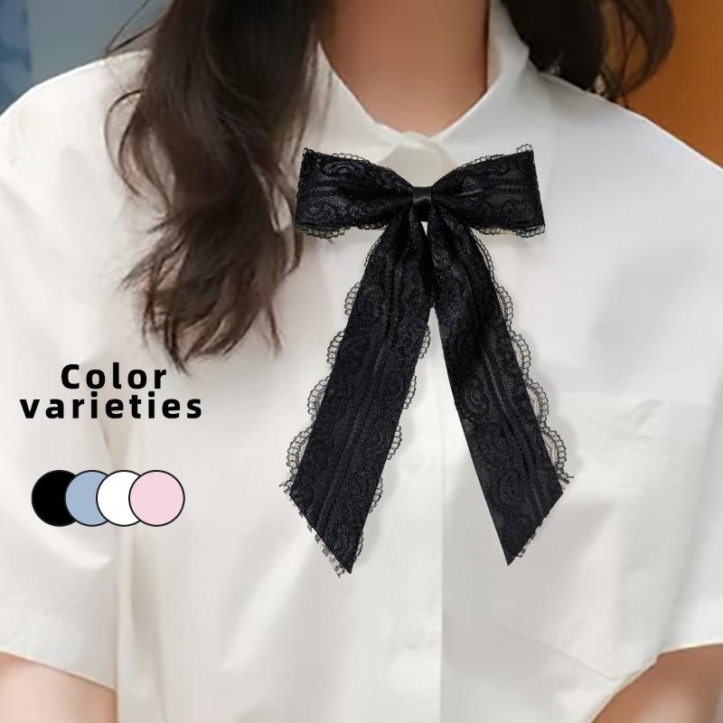 Fashion Black Bowknot Brooches Women Shirt Collar Pins Wedding Party Necktie Jewelry Accessories