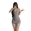 Pure and Sensual, Lace-trimmed Nightgown, Erotic Lingerie, Sexy Deep V, Revealing Bust, Hip-hugging Uniform Pajama Set 2106