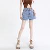 Women's High Rise Denim Shorts Wide Leg Loose Fit Streetwear Frayed Raw Hem A Line Hot Pants Vintage Non Stretch Summer Shorts