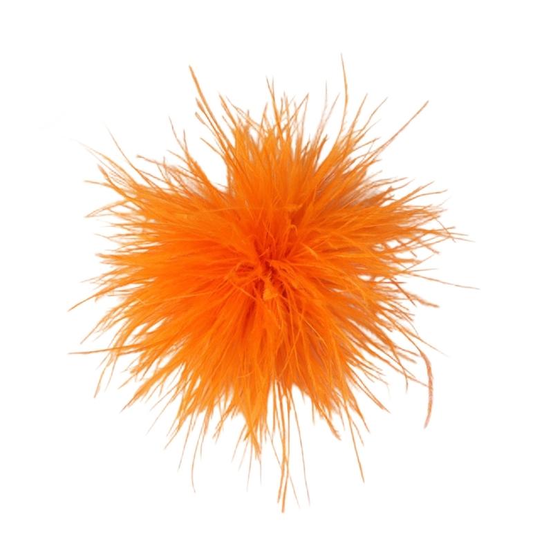 Handcrafted Natural Feather Flower Brooch, Full Radiating Design Badge with Pin Back and Hair Clip for Outfit Styling