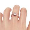 High Quality Women'S Rose Zircon Ring Copper Creative Flower Ring