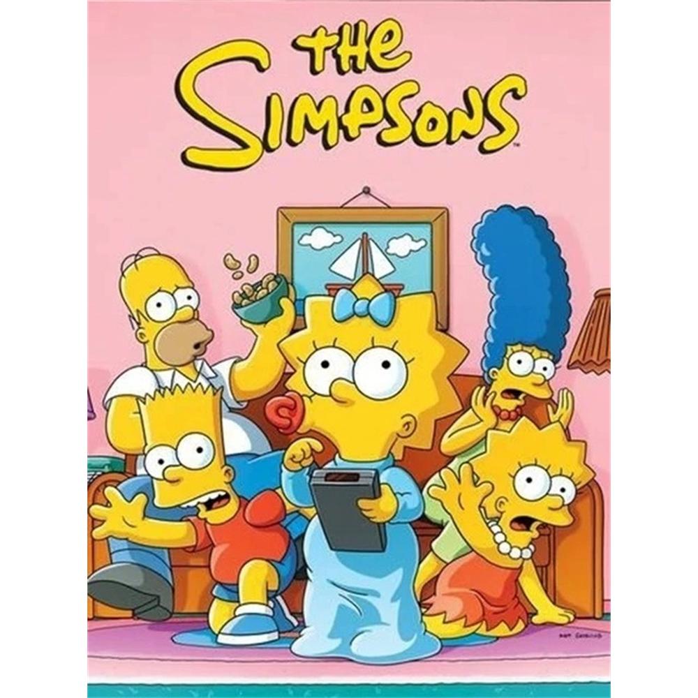 

Disney Diamond Painting The Simpsons Classic Family Poster Art Illustration 5D Cross Stitch Hanging Print 5D Puzzle Mosaic Embroidery Home Decoration Round 20x30cm