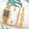 New Light Luxury Steel Belt Women'S Watch, Female Student Fashion Simple Square Quartz Watch