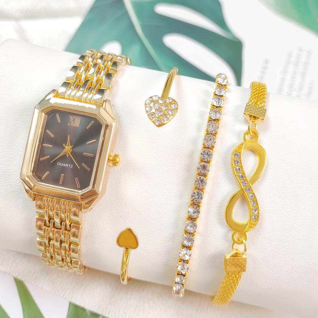 New Light Luxury Steel Belt Women'S Watch, Female Student Fashion Simple Square Quartz Watch