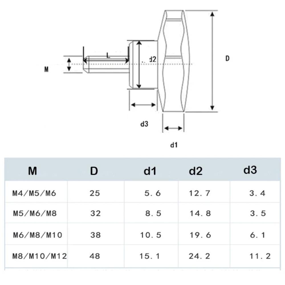 Stainless Steel Star Hand Knob Screws Premium Bolt Bakelite Hand Knob M6/M8 Six-Lobe Tightening Screws Hand Screw Tool