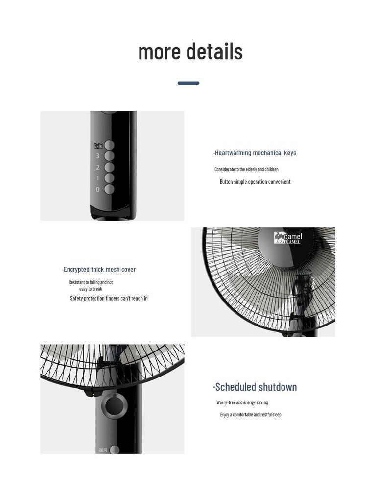 Solar-Powered 16" Rechargeable Floor Fan with Remote - Long Battery Life for Outdoor Use