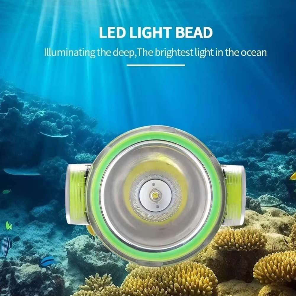 Magnetic Switch Diving Headlamp 1200mAh Underwater Headlight Head Mounted Mining Lamp  Tent