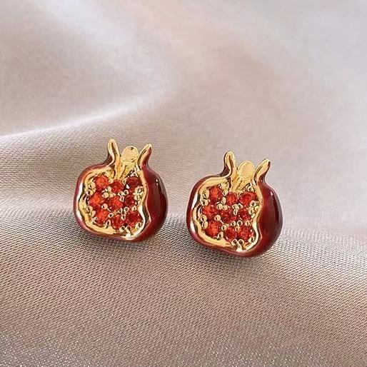 Silver Needle Monet Garden Drip Earrings French Court Style Exquisite Stud Earrings Design Sense Niche Light Luxury Earrings