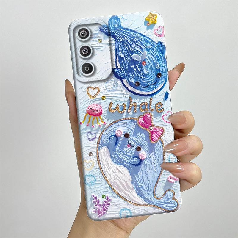 Phone Case for Samsung Galaxy M15 5G F15 5G Fashion Painted Half-wrapped Case Soft Silicon Cases E156 M156 Protection Back Cover