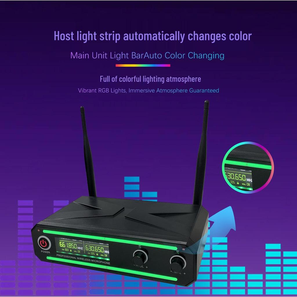 Dual Wireless Microphone System for Home and Stage Use
