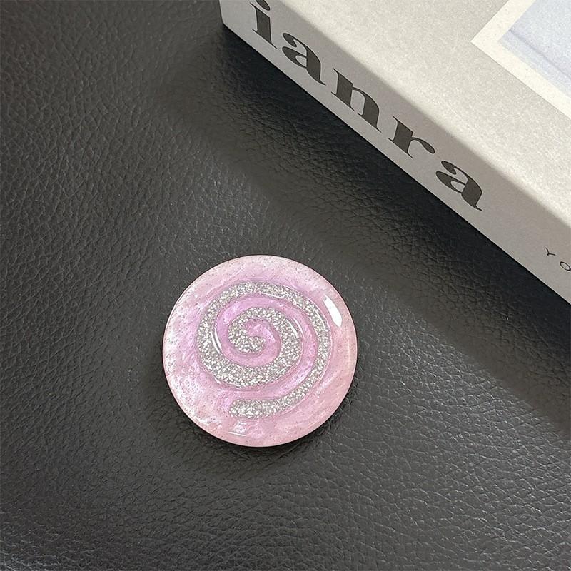 

Circular Simple Solid Color Phone Airbag Holder With Rhinestone Paste Original Girl Xiaoqing New Style Desktop Support Watching Dramas