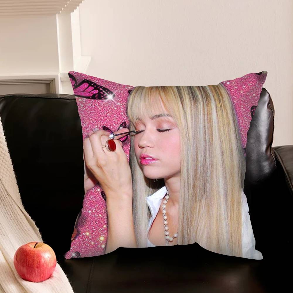 H-Hannah M-Montana Pillowcase Living Room Sofa Cushion Cover Bedroom Room Bed Pillow Cover Home Decoration