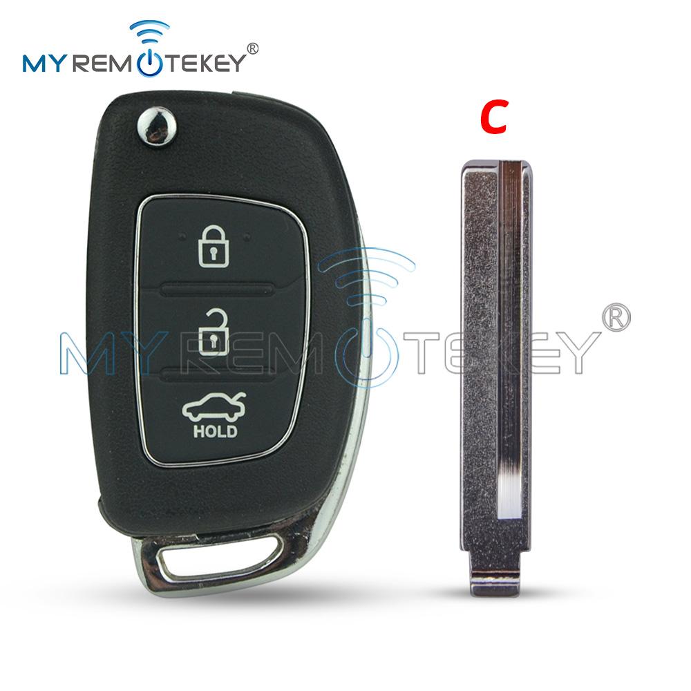 Remtekey Fcc Id Rke-4F08 Flip Remote Key Shell For Hyundai I20 I30 3 Button
