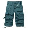 Mens 3/4 Cargo Shorts Summer Casual Cotton Combat Pants Multi Pocket