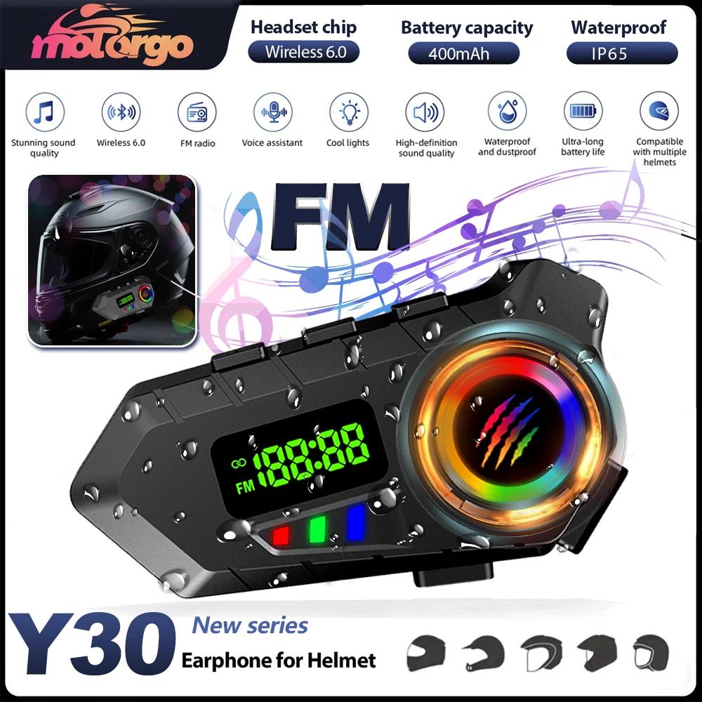 Helmet Bluetooth Headphones with RGB Light, Wireless 6.0, IP65, 40mm Driver