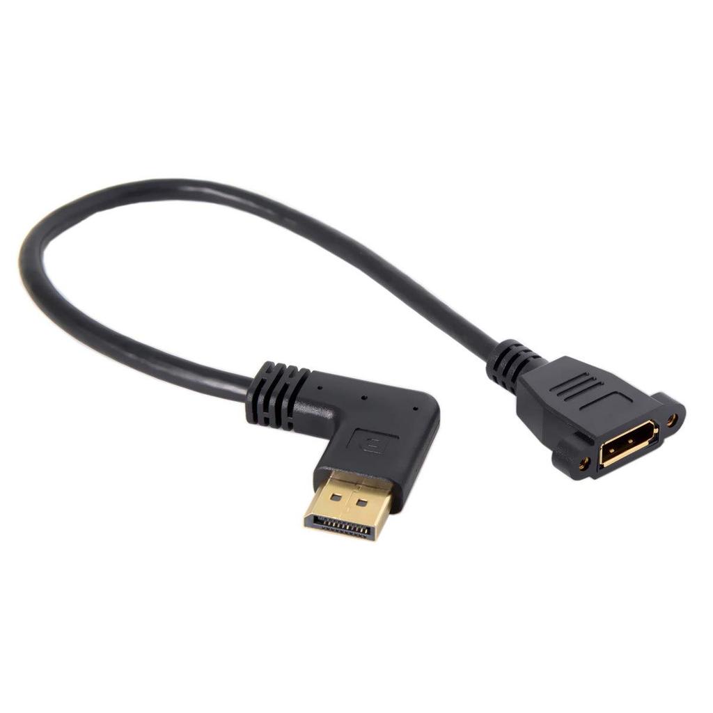 CY DisplayPort Male to Female 90 Degree Left Down Angle Extension Supports 4K 60Hz Cable,