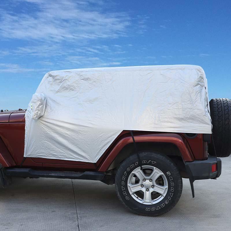 Waterproof All Weather Windshield Sunshade Leather Car Cover Fit for Jeep Wrangler JK JL 2-Door Version Exterior Accessories