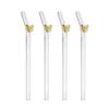 1PC Butterfly Glass Straws Set Reusable Clear Straws For Smoothies Cocktails Drinking Eco Friendly Bar Tool Drinkware