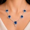 Collier Fait Main en Argent Sterling 925 avec Pierre Tanzanite, Bijou Femme, Collier Tanzanite Statement RN-2-16
