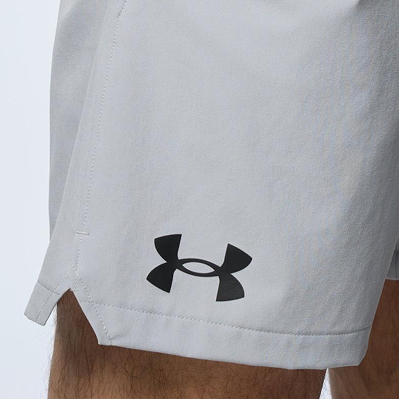 Under Armour Solid Color Lace-Up Logo Casual Shorts Men Shorts Gray 1384809-011