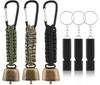 Outdoor Camping Warning Bell with Paracord Keychain Lanyard