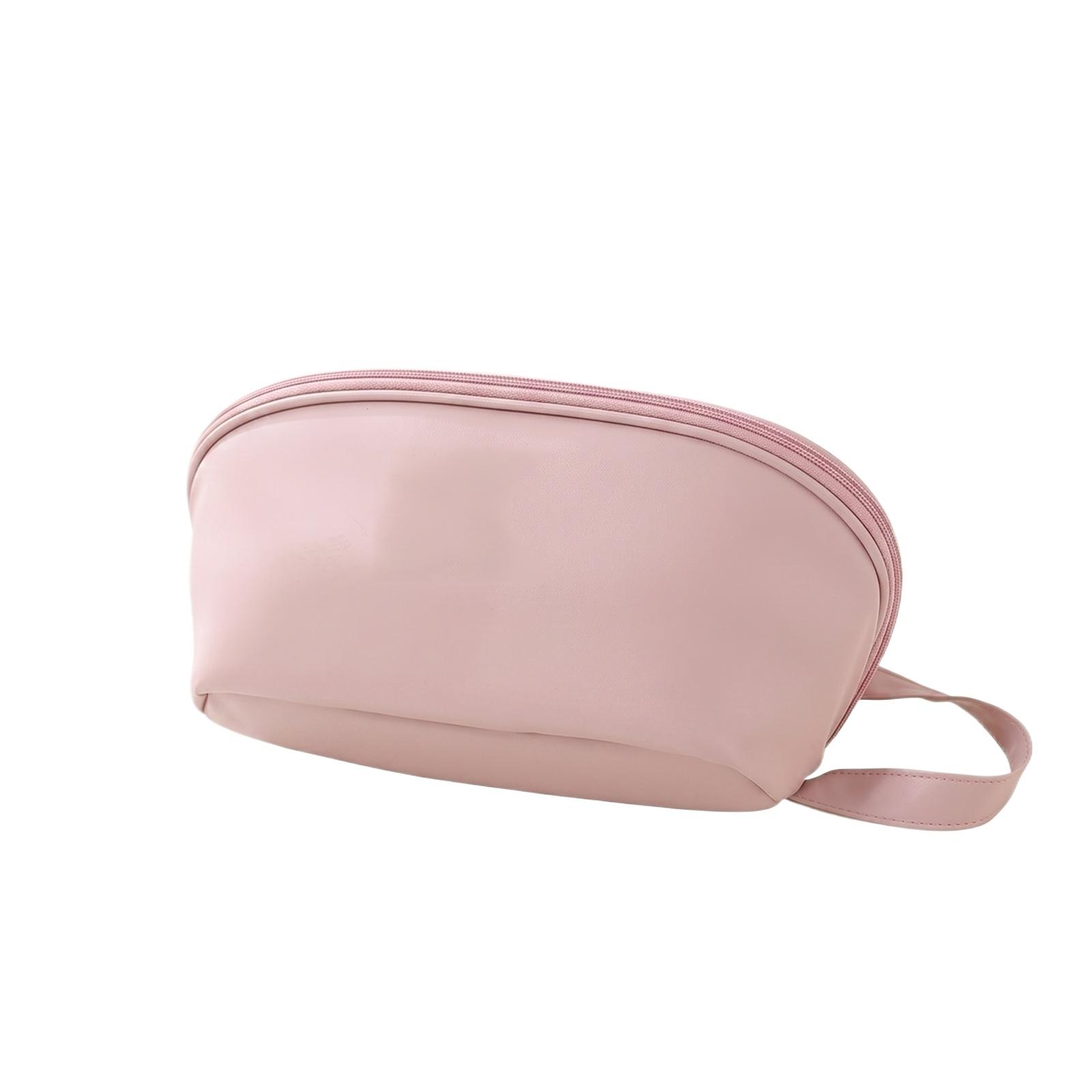 

PU Travel Underwear Bag Waterproof Bra Storage Organizer Lightweight Portable Lingerie Pouch with Zipper Closure and Handle for Easy Carrying one size рожевий
