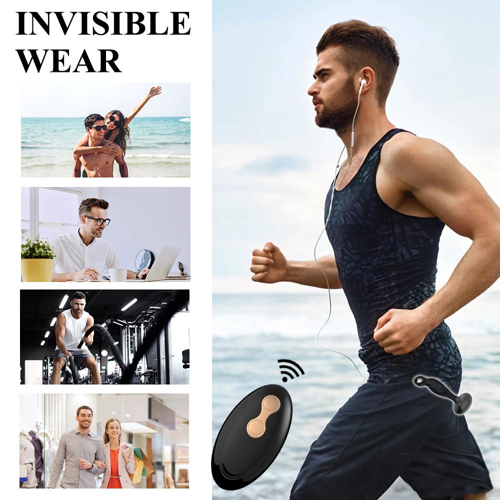 Electric Shock Pulse Man Prostate Massage Vibrators Sex Toy For Men Wireless Rotation Male Anal Butt Plug Stimulator