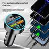 66-250W Pd Car Charger Qc3.0 Fast Charge One To Six Car Cigarette Lighter Plug Car Charger Flash Charge With Digital Display