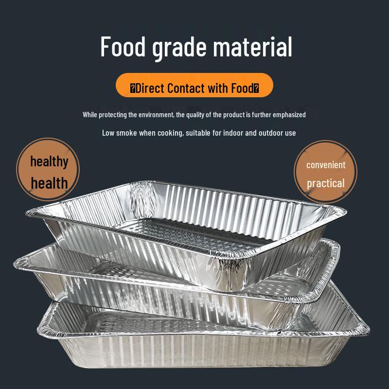Fan Shun 9000ml Extra Large Disposable Aluminum Foil Trays for BBQ & Takeout, 50-Count (No Lid)