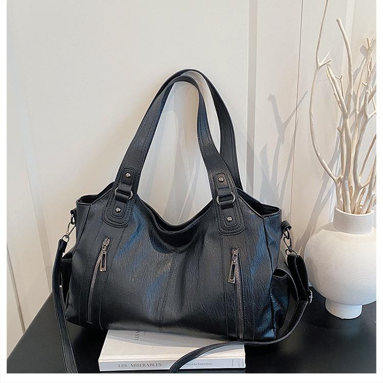 

Hot Girl Style Large Underarm Bag For Women 2026 New Soft Leather Tote Bag Autumn Winter Large чёрный