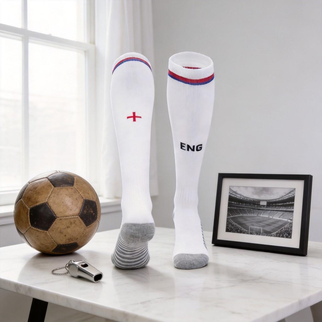 Fan Fußballsocken England Inspiriert Kniehoch Anti-Rutsch-Griff Strümpfe Atmungsaktiv Sport Trainingssocken