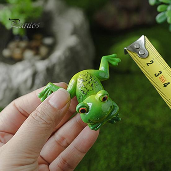 Micro Landscape Ornament Ornament, Frog Design Resin Figurine, Hand Painted Waterproof Miniature Figurine Garden Decor for Succulent Potted
