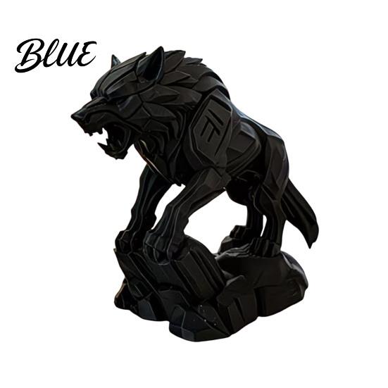 Office Desk Decoration Collectible Desktop Wolf Mechanical Statue 3D Printed Style Figurine Ornament Sculpture Tabletop for Shelf Animal